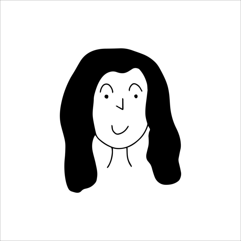 avatar de doodle de cara de dibujos animados dibujados a mano, ilustración vectorial vector