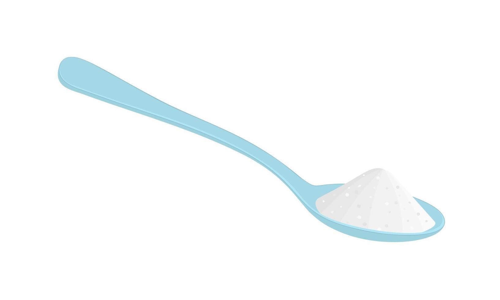 Spoon with salt or sugar. Cooking ingredients. Making tea or coffee vector