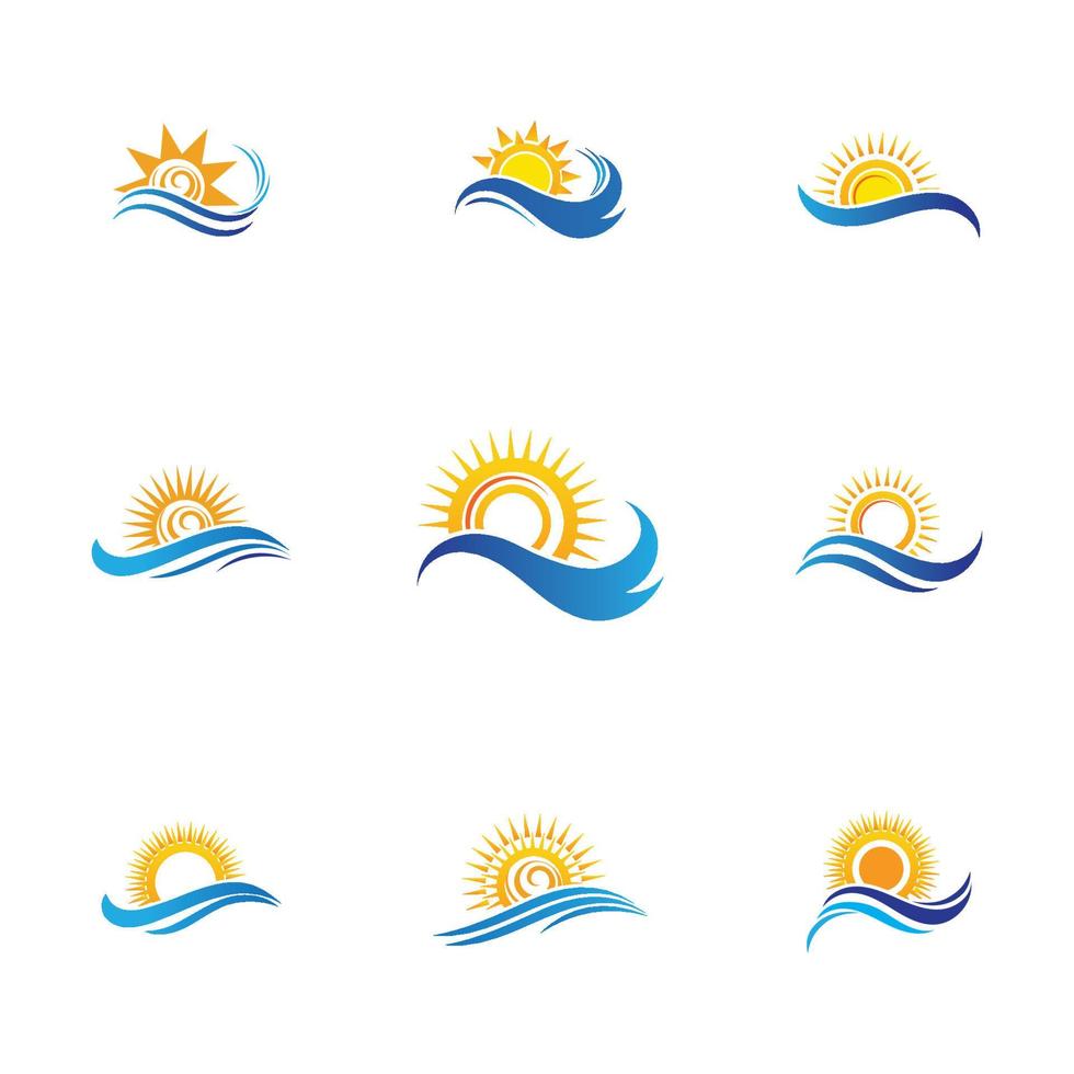 sun and water wave-14 vector