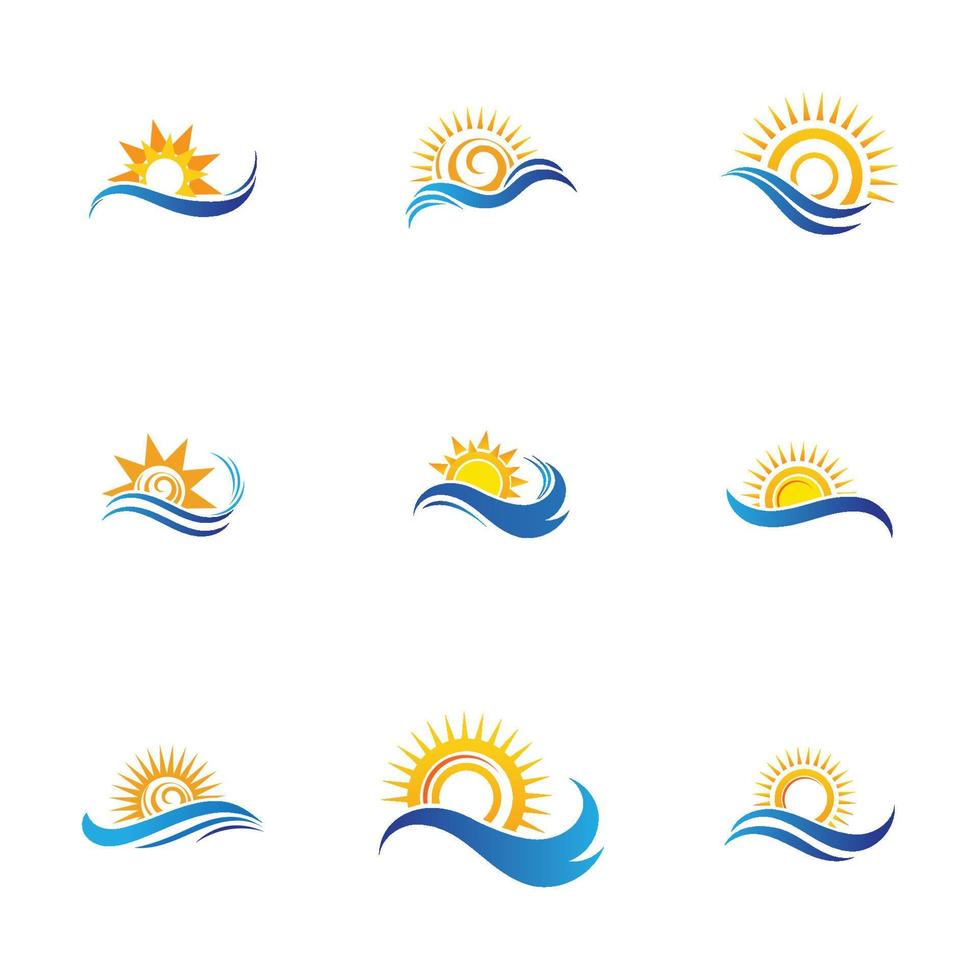 sun and water wave-38 vector