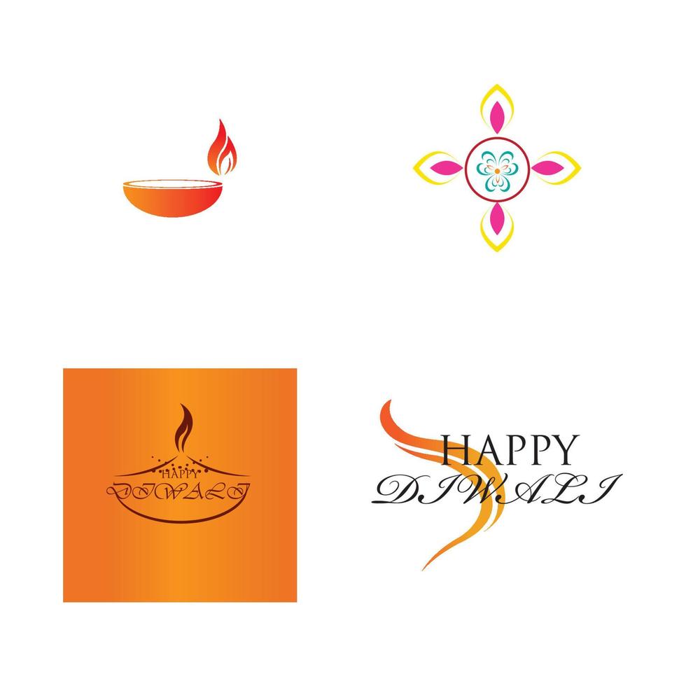 Vector logo illustration on the theme of the traditional celebration of happy diwali