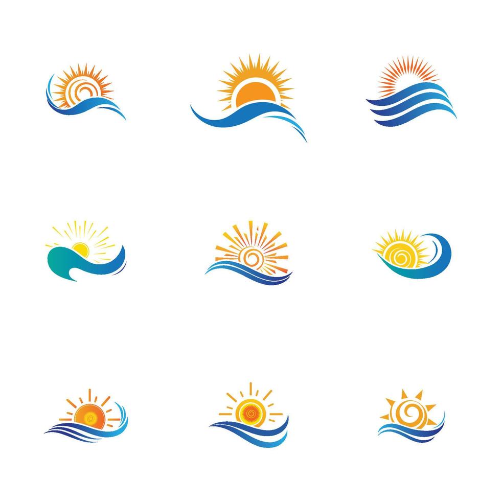 sun and water wave-18 vector