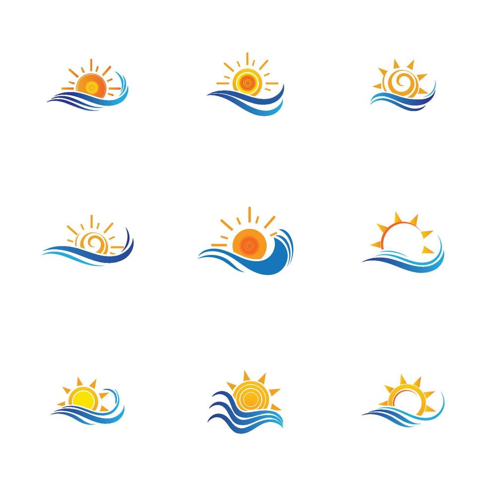 sun and water wave-10 vector