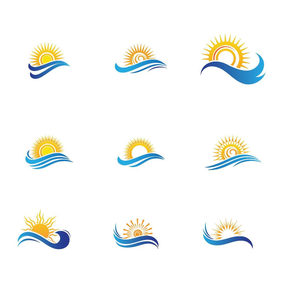 sun and water wave-32 vector