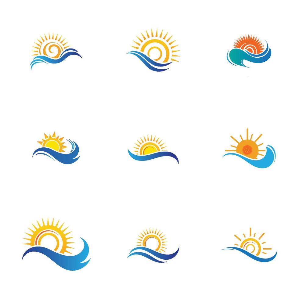 sun and water wave-39 vector