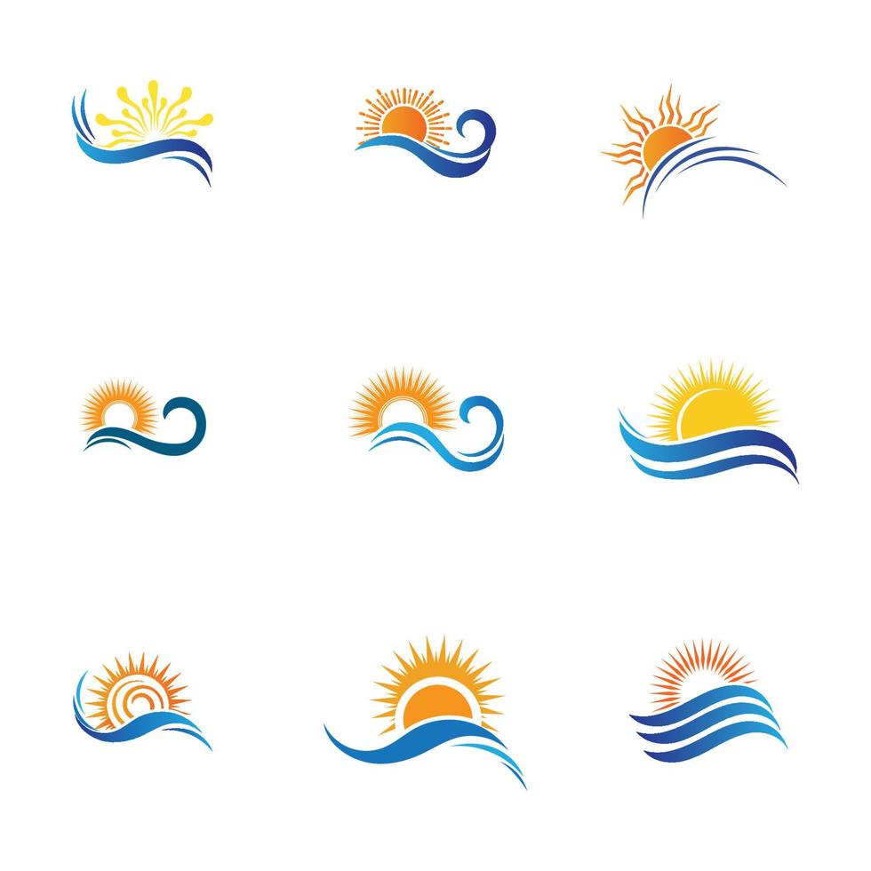 sun and water wave-42 vector