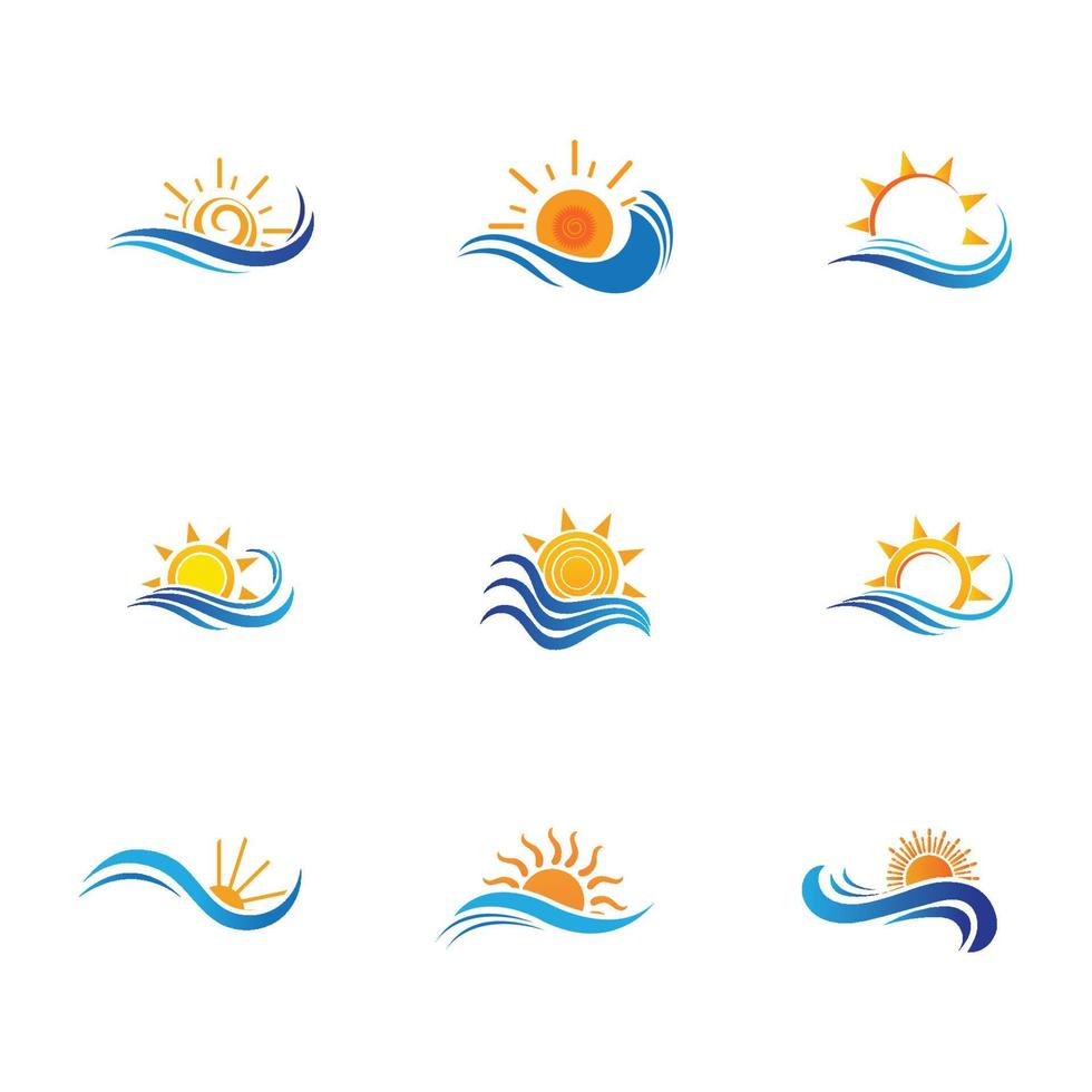 sun and water wave-50 vector