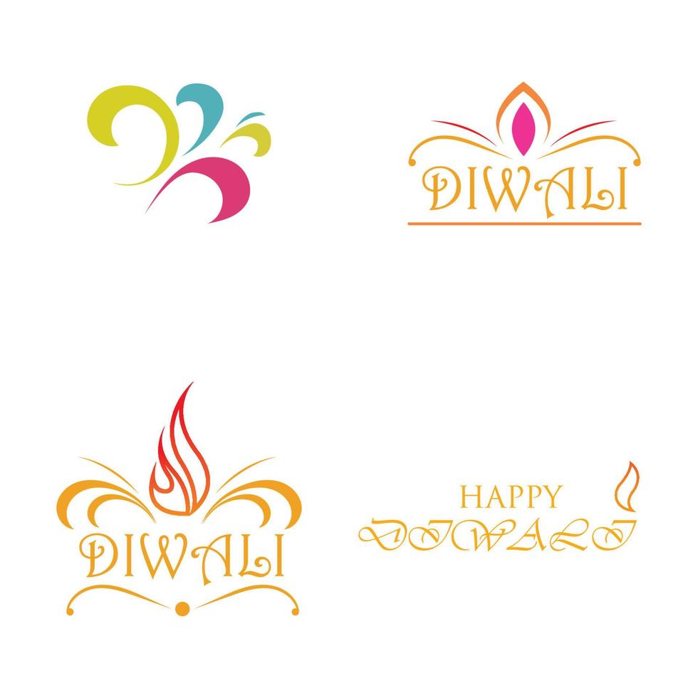 vector logo ilustración sobre el tema de la tradicional celebración del feliz diwali