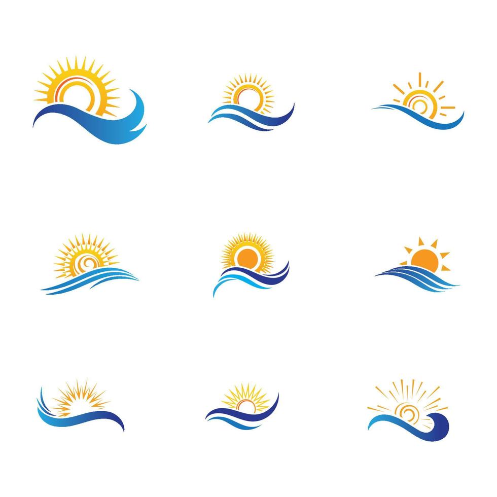sun and water wave-16 vector