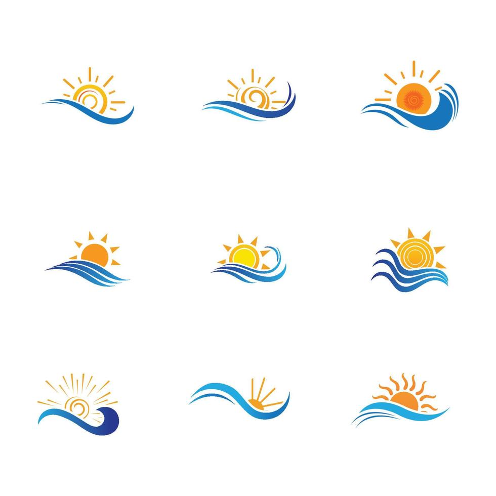 sun and water wave-49 vector