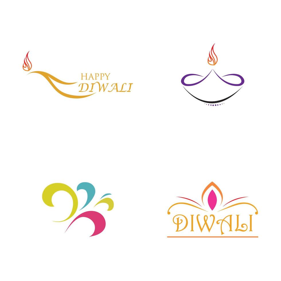 Vector logo illustration on the theme of the traditional celebration of happy diwali