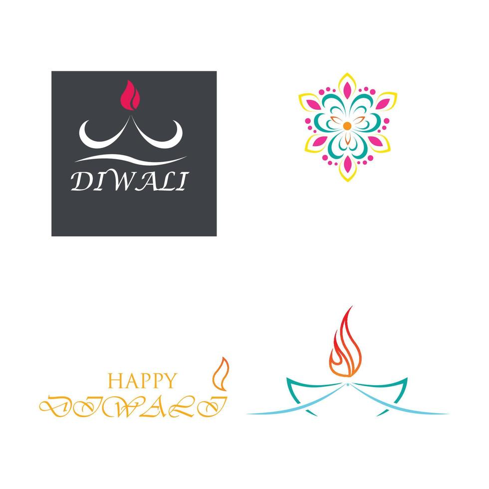 vector logo ilustración sobre el tema de la tradicional celebración del feliz diwali