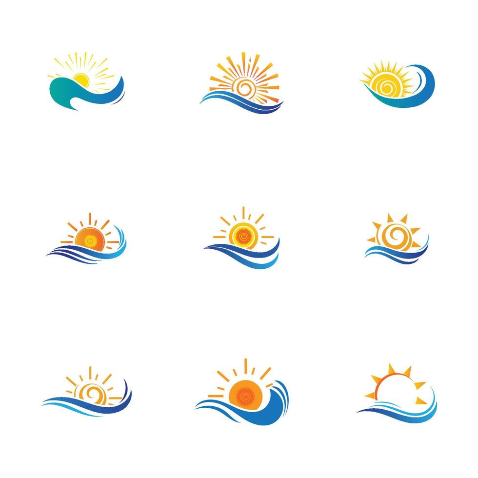 sun and water wave-34 vector