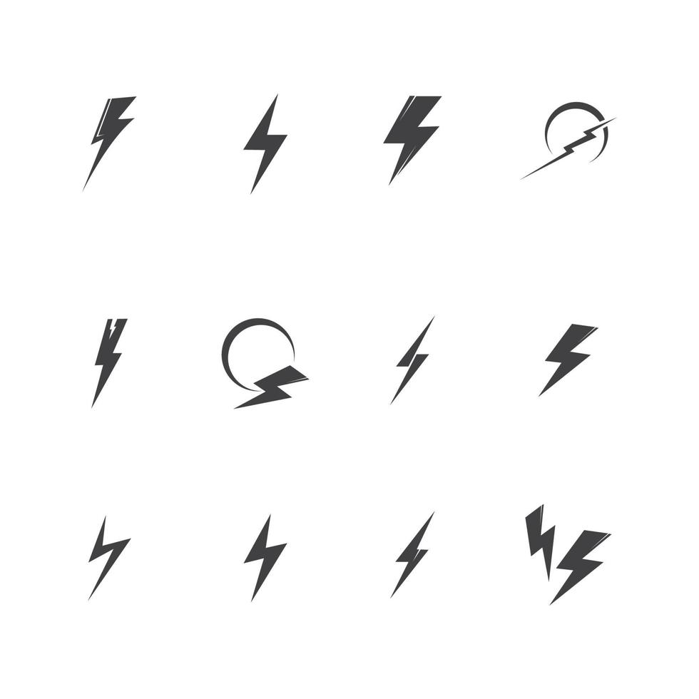 set of thunderbolt vector