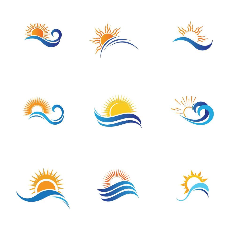 sun and water wave-43 vector