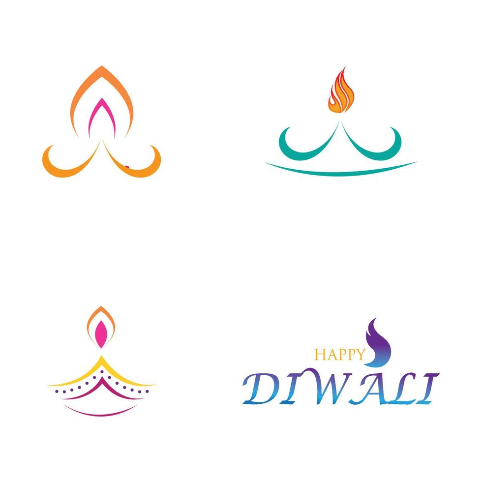 vector logo ilustración sobre el tema de la tradicional celebración del feliz diwali