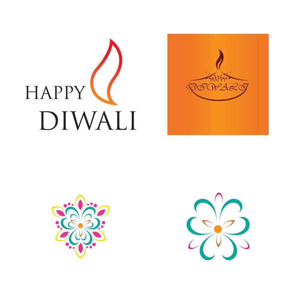 Vector logo illustration on the theme of the traditional celebration of happy diwali