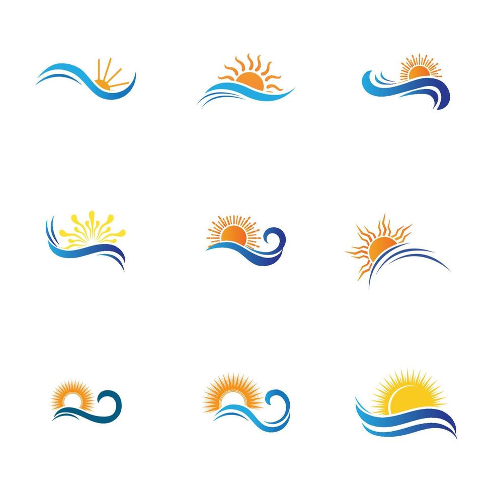 sun and water wave-26 vector