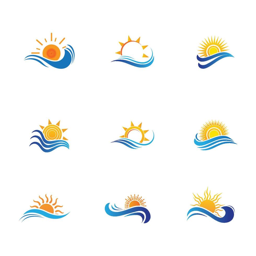 sun and water wave-48 vector