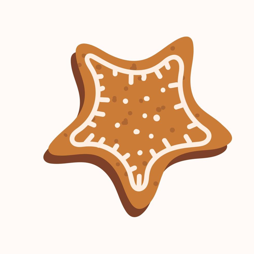 Ilustración de vector de pan de jengibre de Navidad en forma de estrella