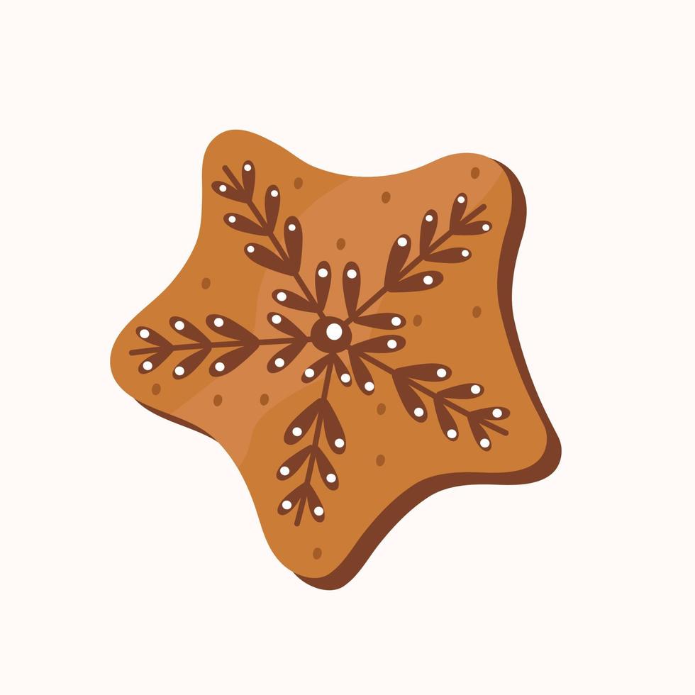 snowflake christmas gingerbread vector illustration