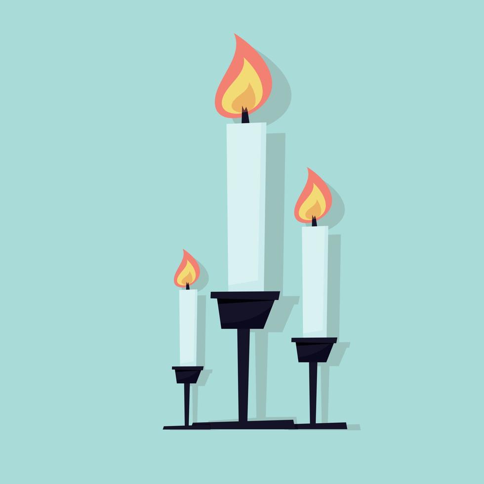 christmas candles on a stand vector illustration