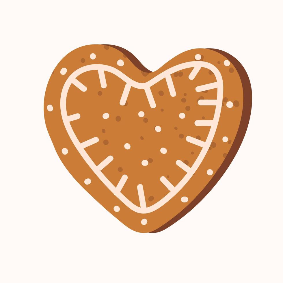 Ilustración de vector de pan de jengibre de Navidad en forma de corazón