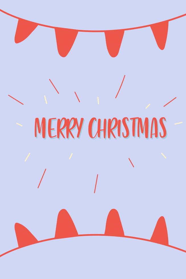 cute christmas poster with phrase merry christmas vector