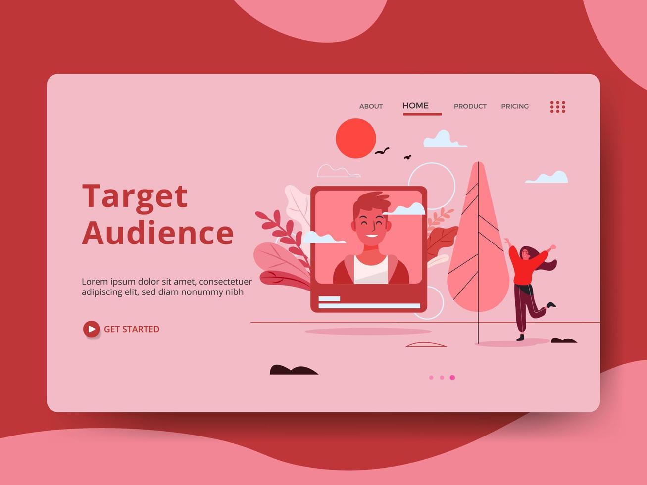 Target Audience Landing Page Illustration vector