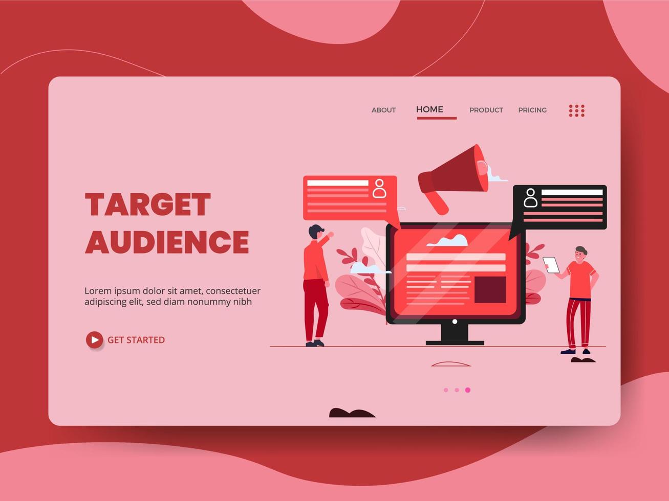 Target Audience Landing Page Illustration vector