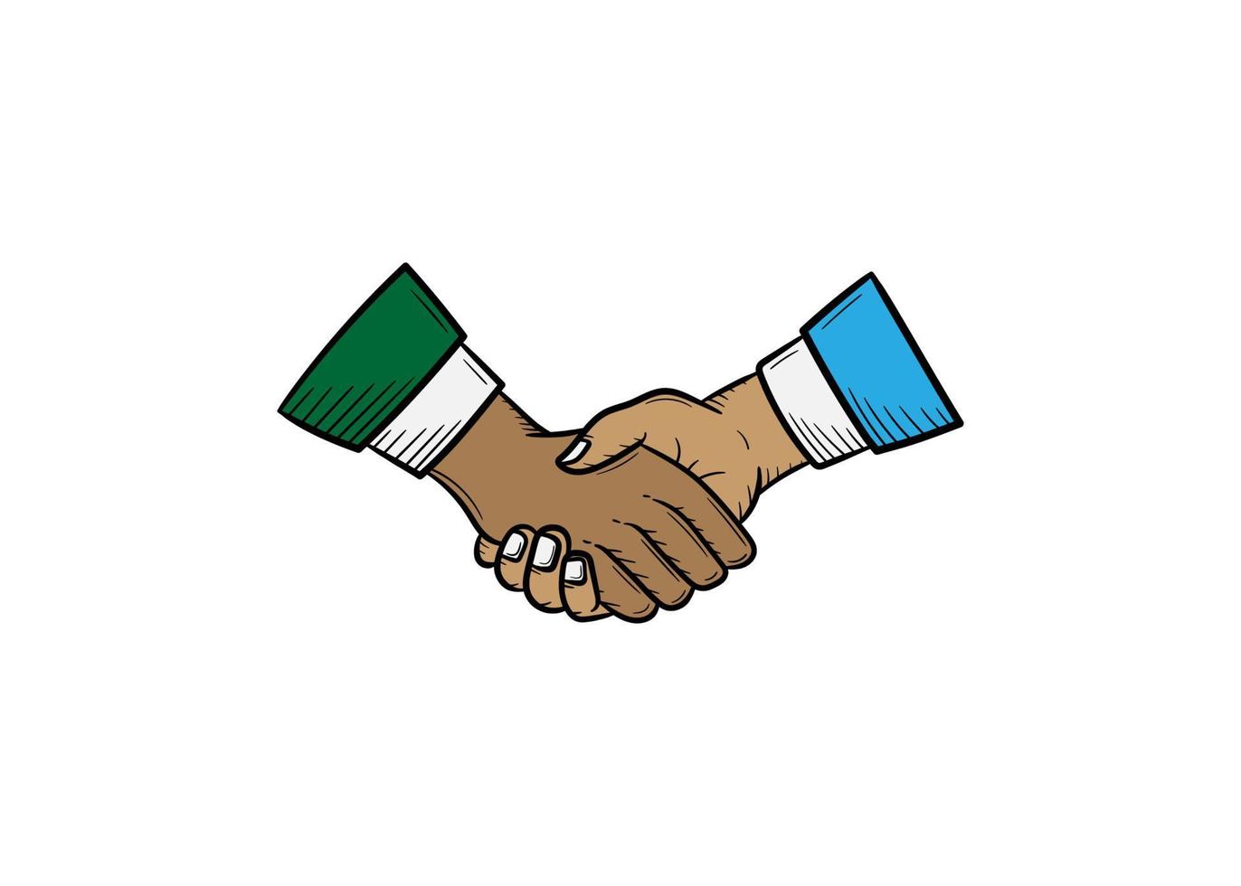 Handshake hand drawn illustration sketch vector design