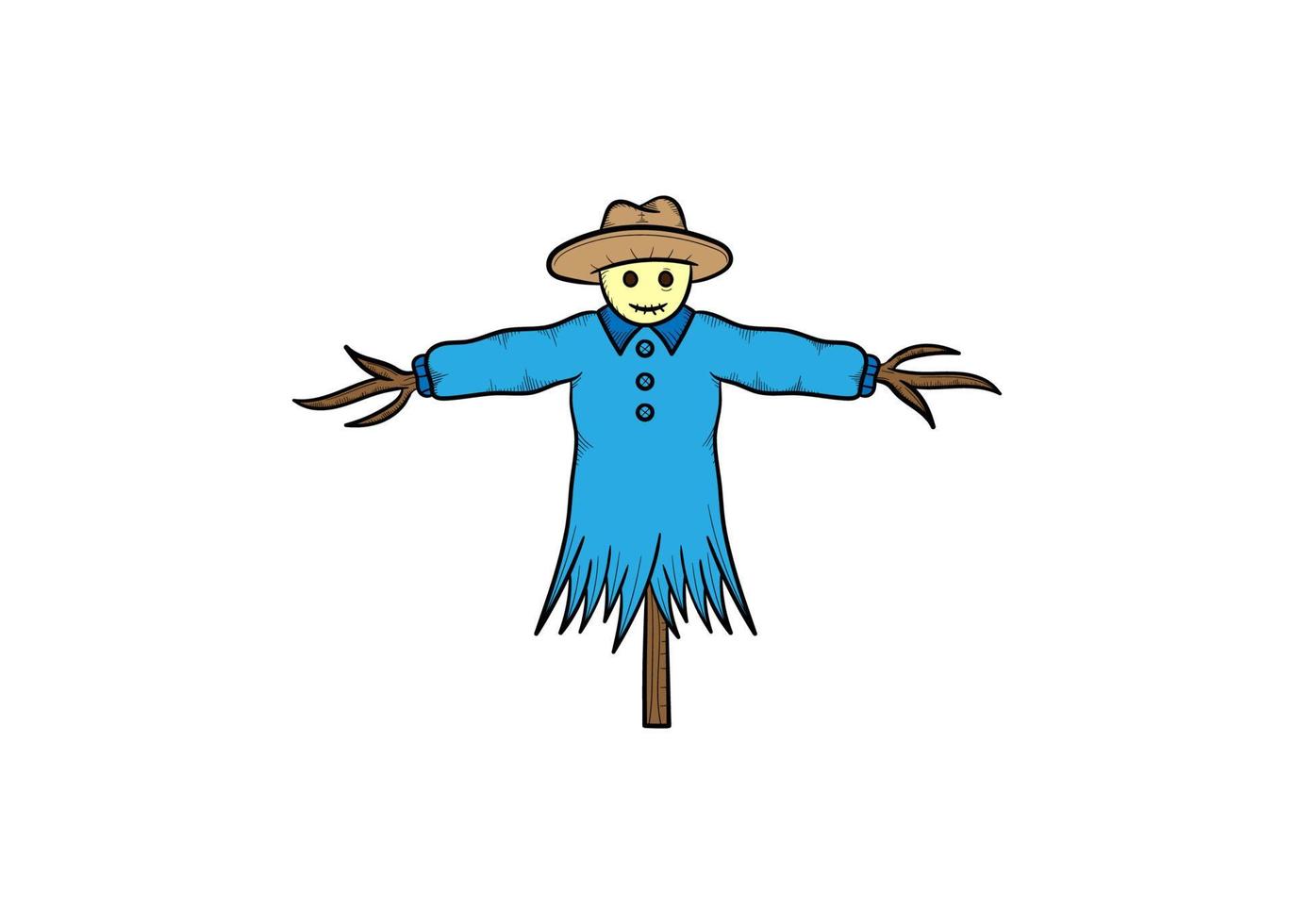 Scarecrow hand drawn illustration sketch vector design