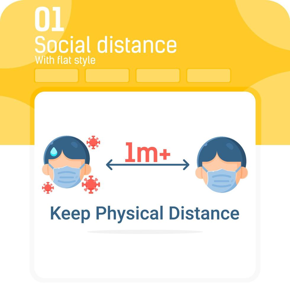 Social distance premiun icon with flat style isolated on white background. Vector illustration symbol of corona virus icon design for web design, mobile app, UI, UX, medical and all project. EPS file
