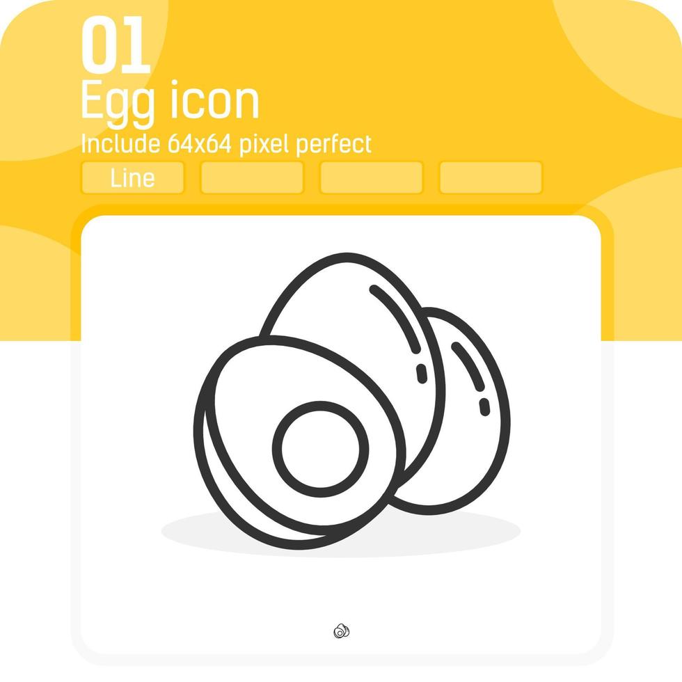 un icono de huevo vector de señal con estilo de línea aislado sobre fondo blanco. ilustración vectorial huevos icono signo símbolo icono concepto para web, ui, ux, sitio web, negocios, alimentos, aplicaciones móviles y todos los proyectos