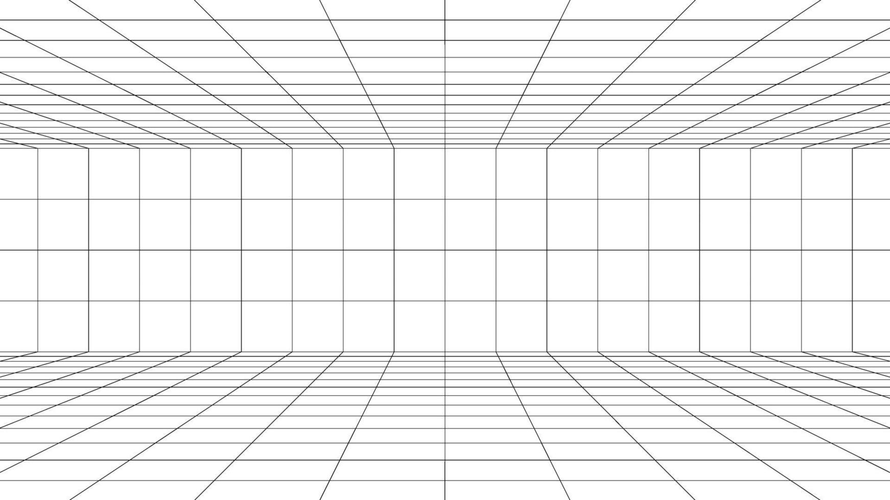 Futuristic digital room white background with black grid space line color surface. Network cyber technology. banner, cover, terrain, sci-fi, wireframe, and related to background. vector