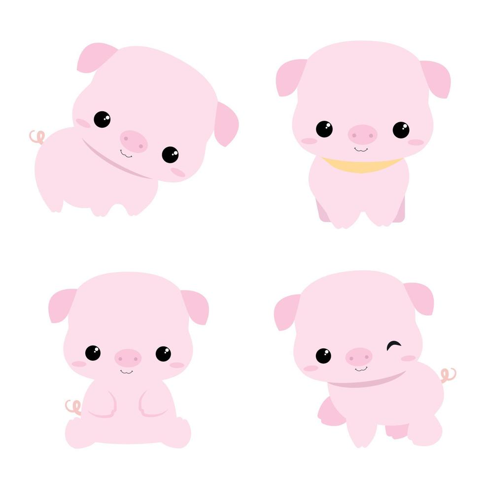 Cute Baby Pig vector