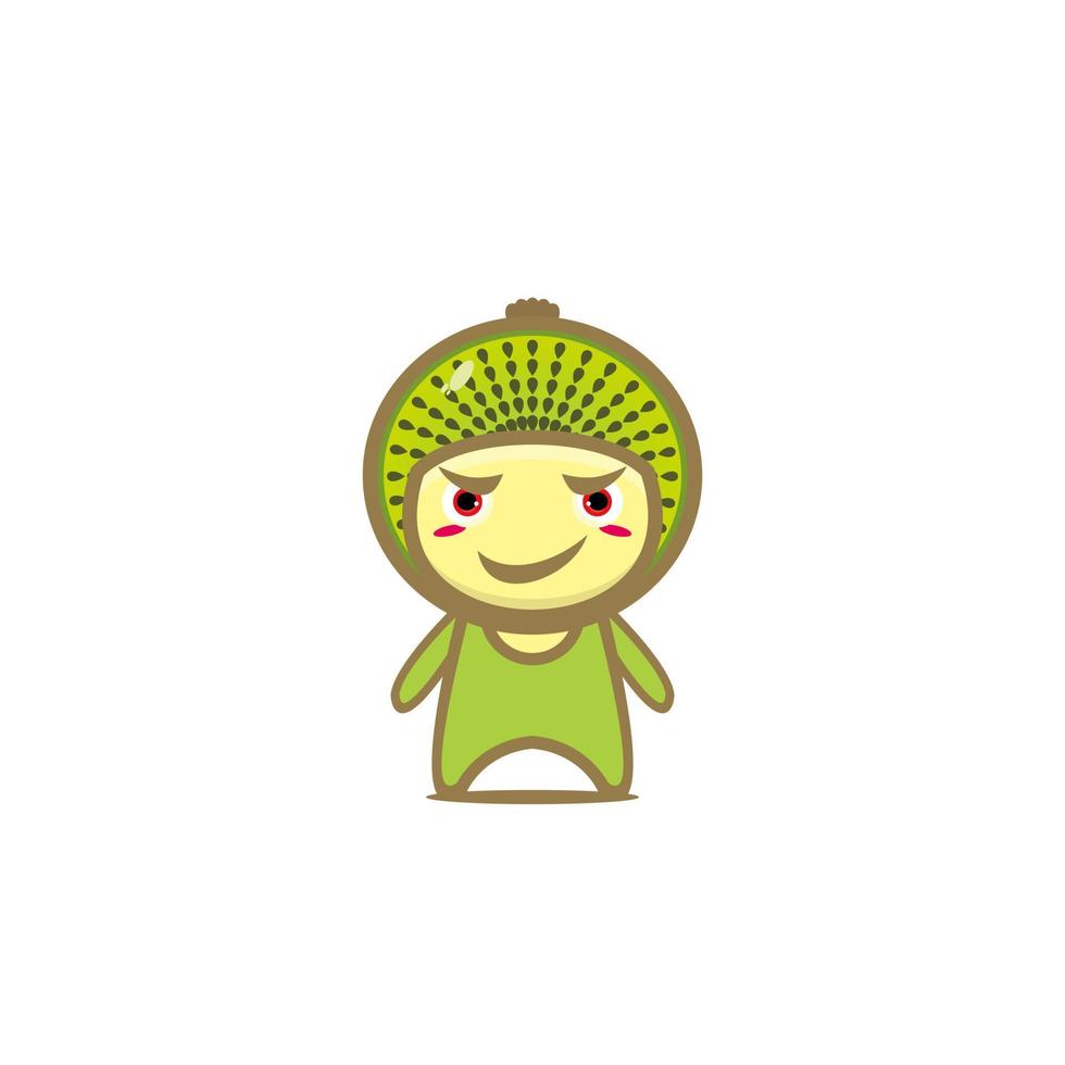 Cute kiwi fruit funny cartoon character. vector cartoon kawaii character illustration. Illustration on white background