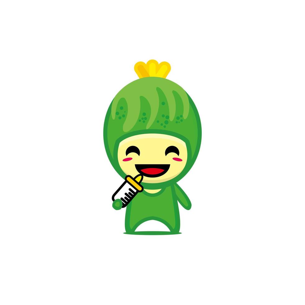 lindo personaje de pepino divertido sonriente. Vector ilustración de dibujos animados de carácter vegetal kawaii. aislado sobre fondo blanco