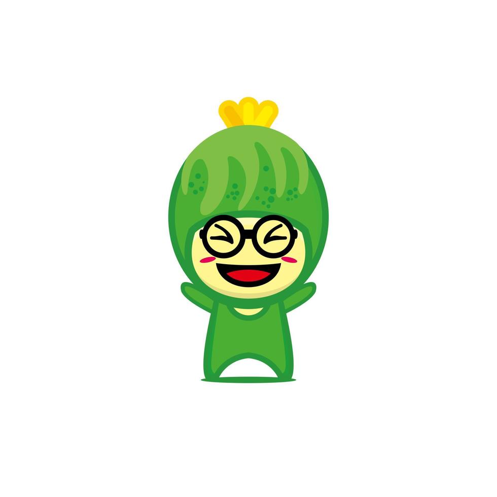 lindo personaje de pepino divertido sonriente. Vector ilustración de dibujos animados de carácter vegetal kawaii. aislado sobre fondo blanco