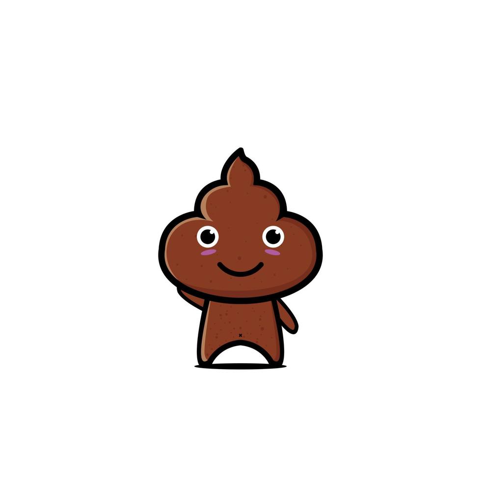 Poop cute character flat cartoon. vector illustration icon design funny 3604332 Vector Art at