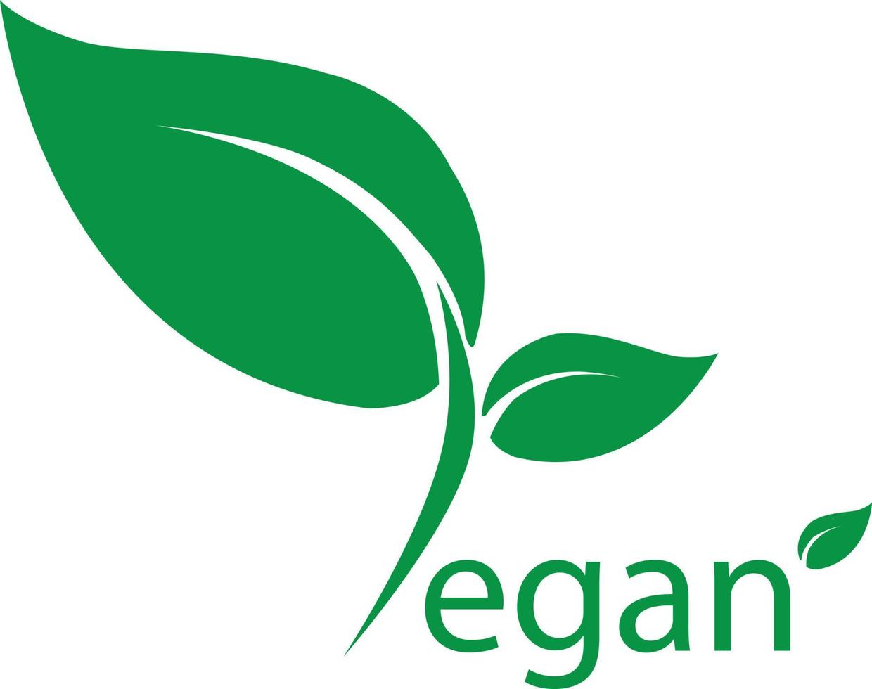 Vegan vector icon. Organic, bio, eco symbol. Vegan, no meat, lactose free, healthy, fresh and nonviolent food. Round green vector illustration with leaves for stickers, labels and logos