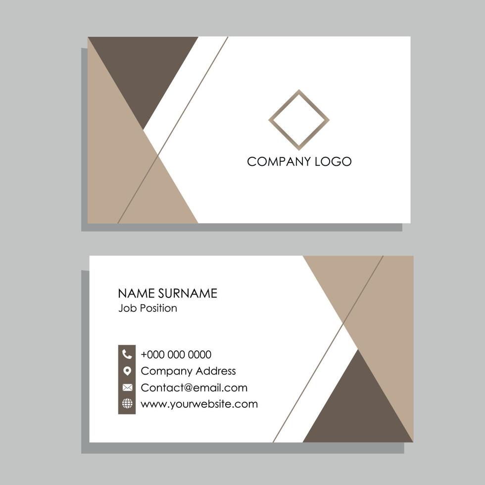 White elegant business card with brown tones vector