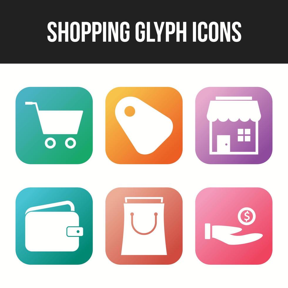 Beautiful shopping six icons in one set vector