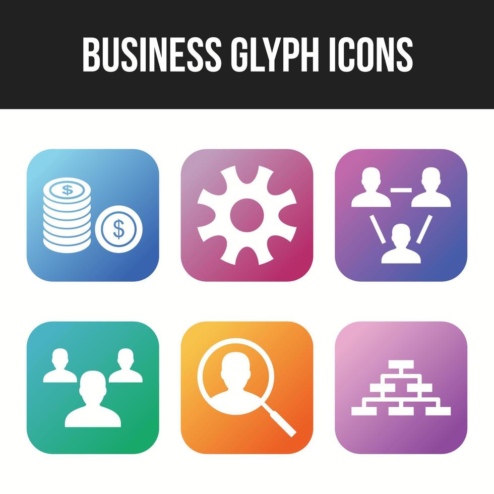 Beautiful 6 icons pack of business vector icons