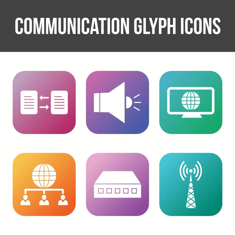 Unique Communication Glyph Vector Icon Set