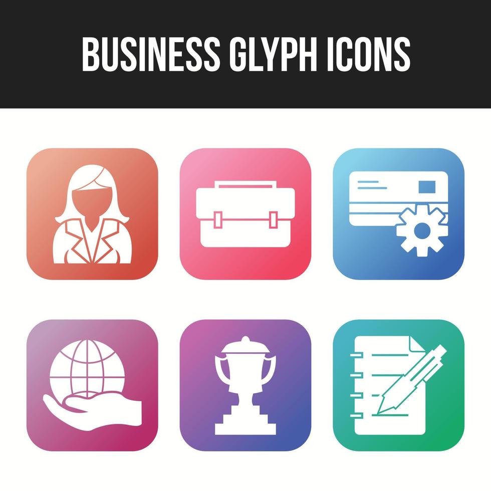 6 Icon Set Of Business For Personal And Commercial Use. vector