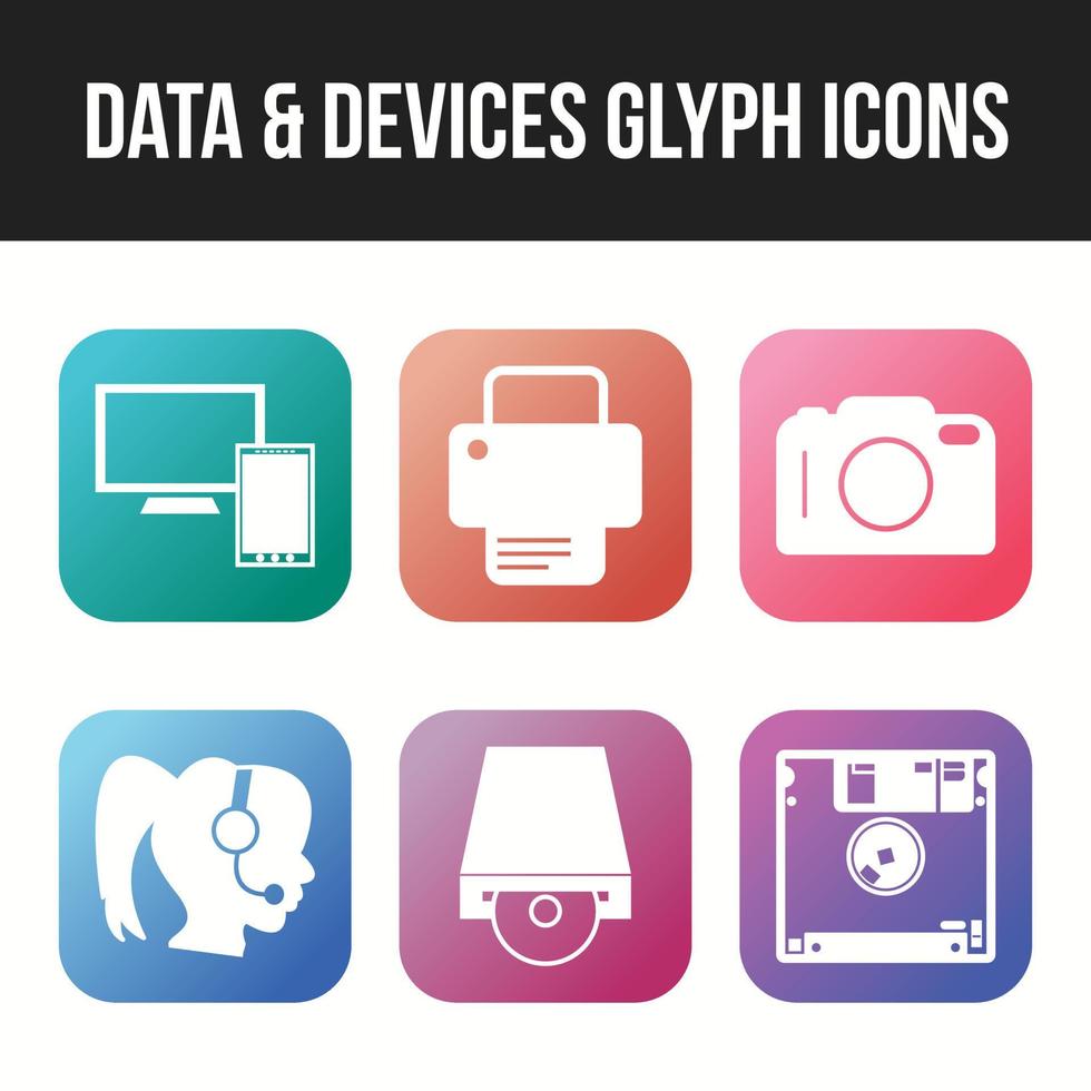 Unique Line vecor icon set of Data and devices icons vector