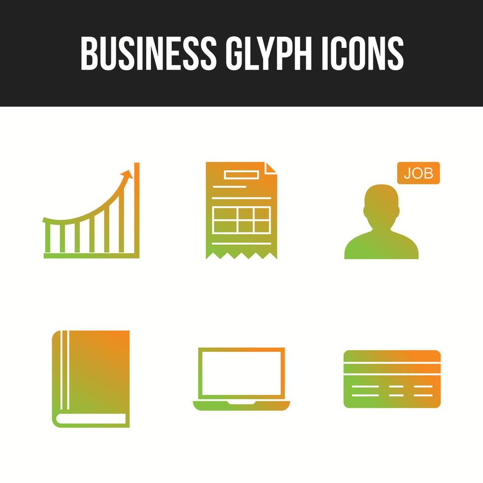 Beautiful 6 icons pack of business vector icons