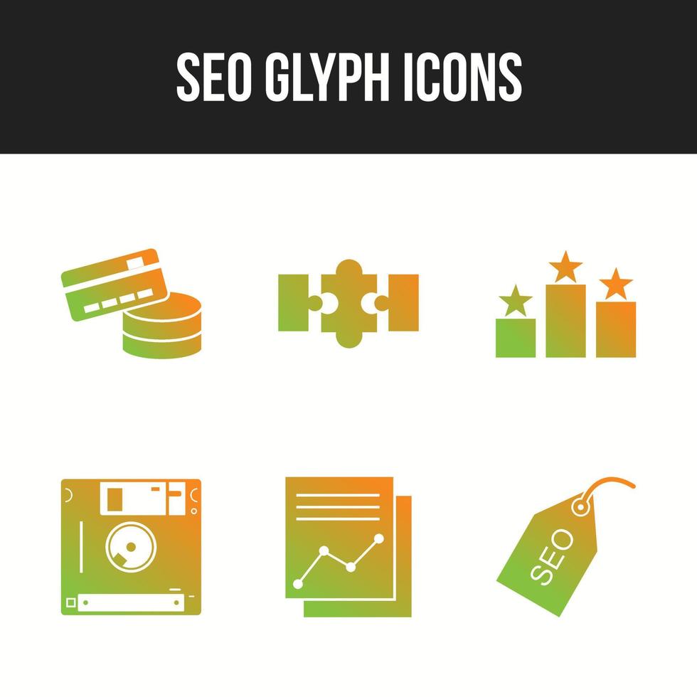 6 Unique vector icons in one set
