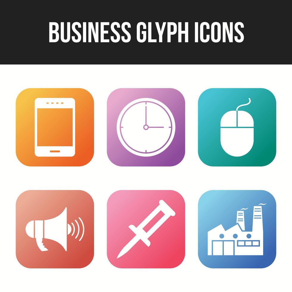 6 Unique vector icons in oe set